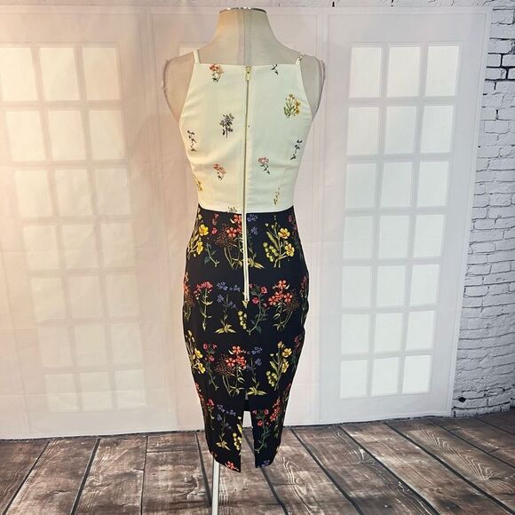 H&M NWT mixed floral prints midi pencil dress size 6 - Picture 6 of 11